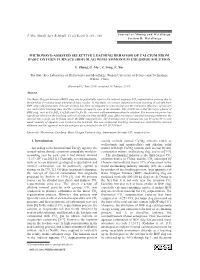 Microwave-Assisted Selective Leaching Behavior of Calcium from Basic Oxygen Furnace (Bof) Slag with Ammonium Chloride Solution