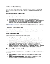 Online Security and Safety Cybercrime and Internet Fraud