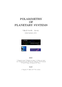 Polarimetry of Planetary Systems