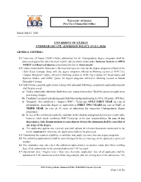 University of Gujrat Undergraduate Admission Policy (Fall-2020)
