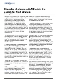 Educator Challenges AAAS to Join the Search for Next Einstein 14 February 2016