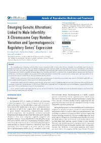 Emerging Genetic Alterations Linked to Male Infertility: X-Chromosome Copy Number Variation and Spermatogenesis Regulatory Genes’ Expression