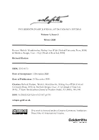 INTERDISCIPLINARY JOURNAL of DECADENCE STUDIES Volume 3, Issue 2 Winter 2020 Review: Michèle Mendelssohn, Making Oscar Wilde (O