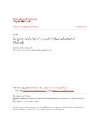 Regiospecific Synthesis of Ortho Substituted Phenols