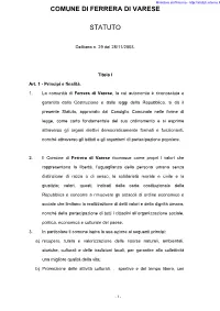 Statuto Comunale;