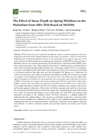 The Effect of Snow Depth on Spring Wildfires on the Hulunbuir from 2001–2018 Based on MODIS