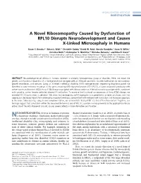 A Novel Ribosomopathy Caused by Dysfunction of RPL10 Disrupts Neurodevelopment and Causes X-Linked Microcephaly in Humans