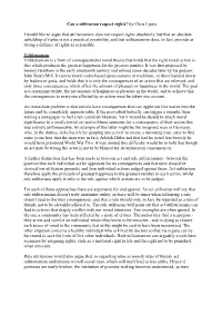 Can a Utilitarian Respect Rights? by Chris Lyons