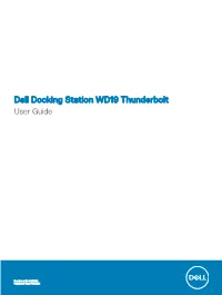 Dell Docking Station WD19 Thunderbolt User Guide