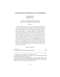 Licensing in the Shadow of Copyright