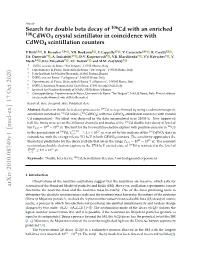 Search for Double Beta Decay of 106Cd with an Enriched 106 Cdwo4 Crystal Scintillator in Coincidence with Cdwo4 Scintillation Counters