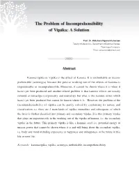 The Problem of Incomprehensibility of Vipāka: a Solution