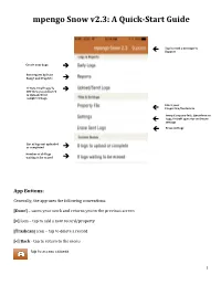 Mpengo Snow V2.3: a Quick-Start Guide
