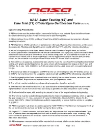 NASA Super Touring (ST) and Time Trial (TT) Official Dyno Certification Form(Rev 10-20)