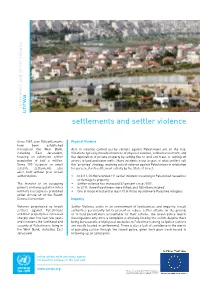 Settlements and Settler Violence.Pdf