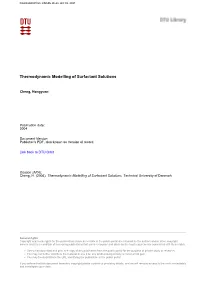 Thermodynamic Modelling of Surfactant Solutions