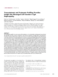 Transcriptomic and Proteomic Profiling Provides Insight Into