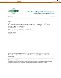 Creationist Commentary on and Analysis of Tree-Ring Data: a Review