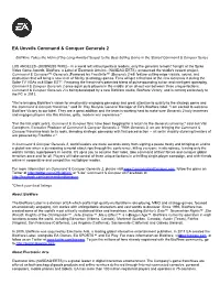 EA Unveils Command & Conquer Generals 2