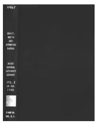 Enactments and Approved Papers of the Control Council and Committee for the Year