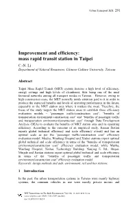 Improvement and Efficiency: Mass Rapid Transit Station in Taipei C.-N