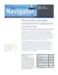 Planning for a Possible Increase to the Capital Gains Inclusion Rate