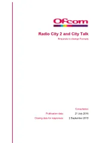 Radio City 2 and City Talk Requests to Change Formats
