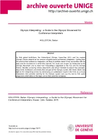 A Guide to the Olympic Movement for Conference Interpreters