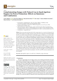 Complementing Syngas with Natural Gas in Spark Ignition Engines for Power Production: Effects on Emissions and Combustion