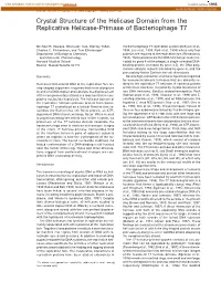Crystal Structure of the Helicase Domain from the Replicative Helicase-Primase of Bacteriophage T7