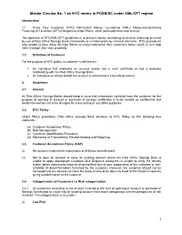Master Circular No. 1 on KYC Norms in POSB/SC Under AML/CFT Regime