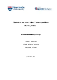 Mechanisms and Impact of Post-Transcriptional Exon Shuffling