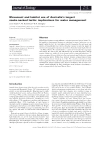 Movement and Habitat Use of Australias Largest Snakenecked Turtle