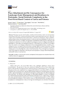 Place Attachment and Its Consequence for Landscape-Scale Management and Readiness to Participate