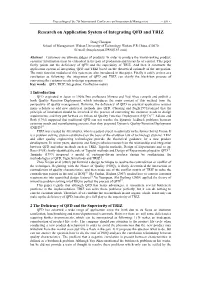 Research on Application System of Integrating QFD and TRIZ