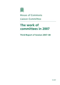 The Work of Committees in 2007