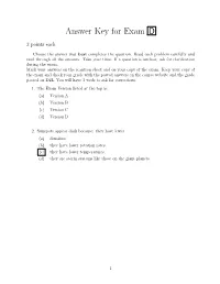 Answer Key for Exam D