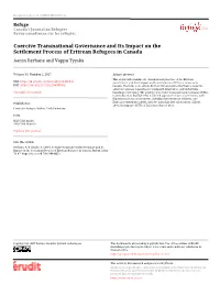 Coercive Transnational Governance and Its Impact on the Settlement Process of Eritrean Refugees in Canada Aaron Berhane and Vappu Tyyskä