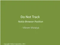 Do Not Track a Nokia Browser Look