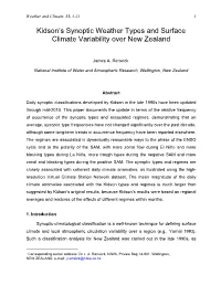 Kidson's Synoptic Weather Types and Surface Climate Variability Over