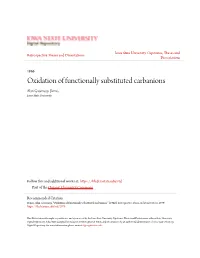 Oxidation of Functionally Substituted Carbanions Alan Greenway Bemis Iowa State University