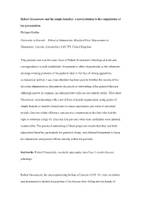 Robert Grosseteste and the Simple Benefice: a Novel Solution to the Complexities of Lay Presentation