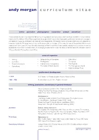Andy Morgan Curriculum Vitae