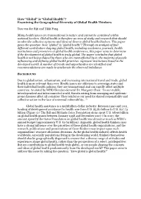 How “Global” Is “Global Health”? Examining the Geographical Diversity of Global Health Thinkers