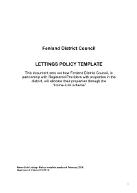 Lettings Policy Template