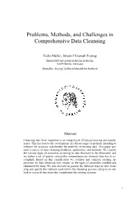 Problems, Methods, and Challenges in Comprehensive Data Cleansing