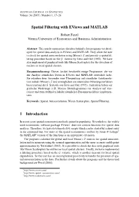 Spatial Filtering with Eviews and MATLAB 1 Introduction