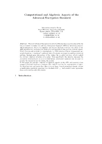Computational and Algebraic Aspects of the Advanced Encryption Standard