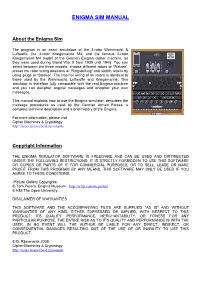 Enigma Sim Manual
