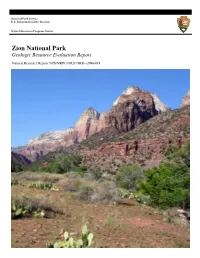 Geologic Resource Evaluation Report, Zion National Park